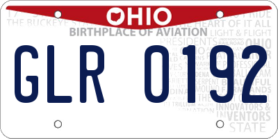 OH license plate GLR0192