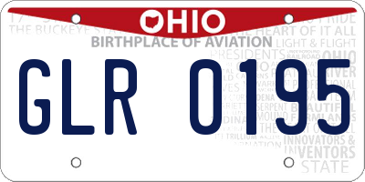 OH license plate GLR0195