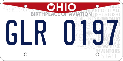 OH license plate GLR0197