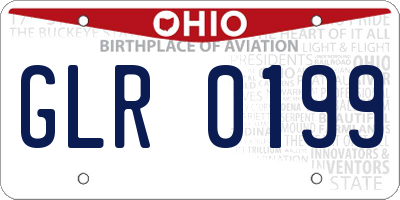 OH license plate GLR0199