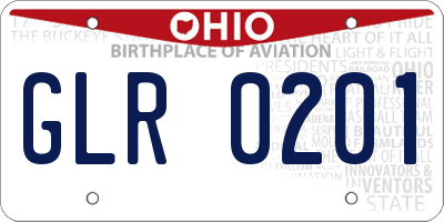 OH license plate GLR0201