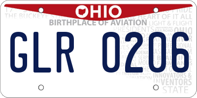 OH license plate GLR0206
