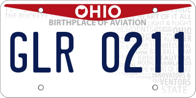 OH license plate GLR0211