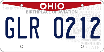 OH license plate GLR0212