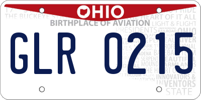 OH license plate GLR0215