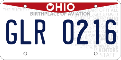 OH license plate GLR0216