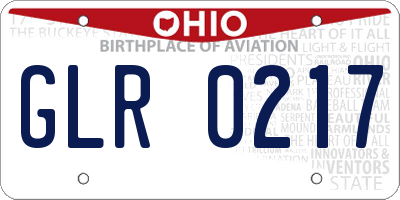 OH license plate GLR0217