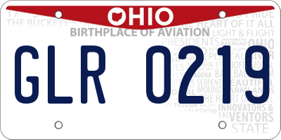 OH license plate GLR0219