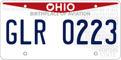 OH license plate GLR0223