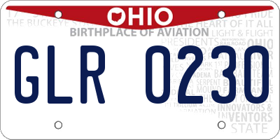 OH license plate GLR0230