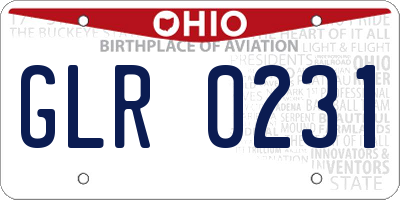 OH license plate GLR0231