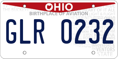 OH license plate GLR0232