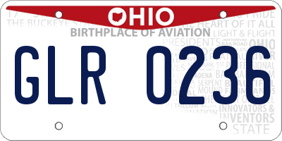 OH license plate GLR0236