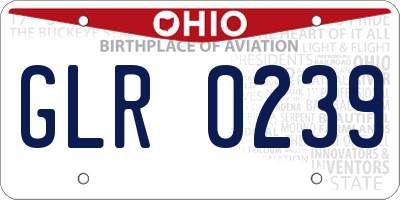 OH license plate GLR0239