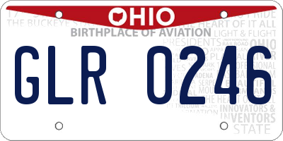 OH license plate GLR0246