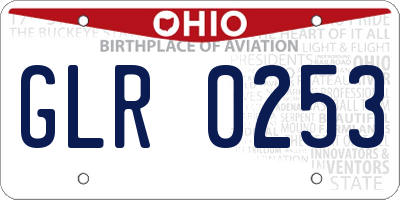 OH license plate GLR0253