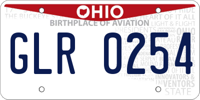 OH license plate GLR0254