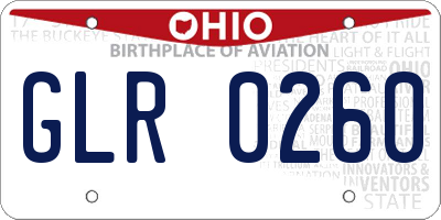 OH license plate GLR0260