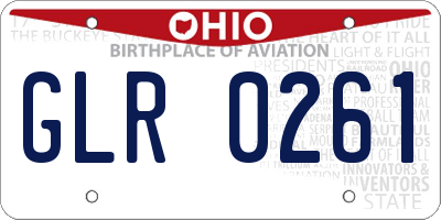 OH license plate GLR0261