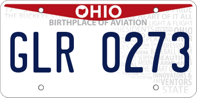 OH license plate GLR0273