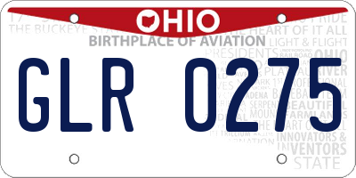 OH license plate GLR0275