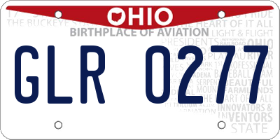 OH license plate GLR0277