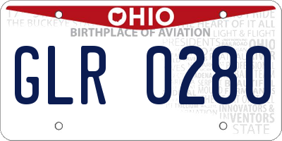 OH license plate GLR0280