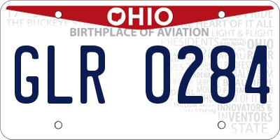 OH license plate GLR0284