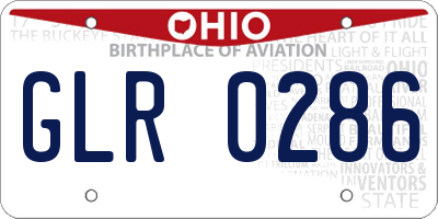 OH license plate GLR0286