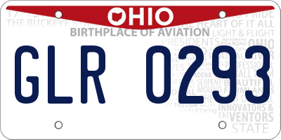 OH license plate GLR0293