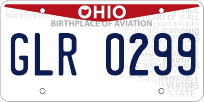 OH license plate GLR0299