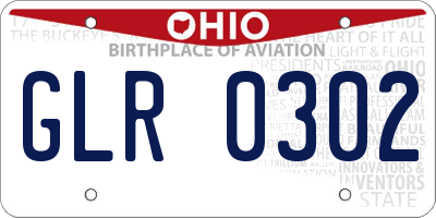 OH license plate GLR0302