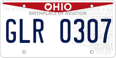 OH license plate GLR0307