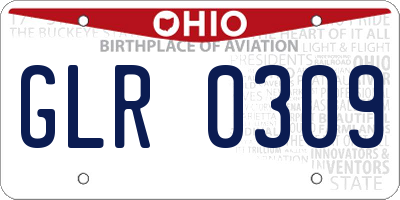 OH license plate GLR0309