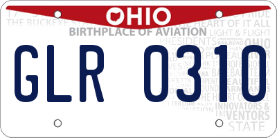 OH license plate GLR0310