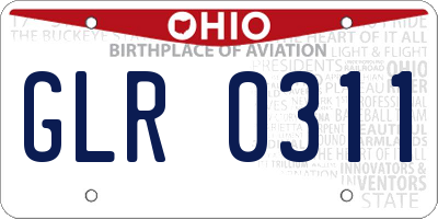 OH license plate GLR0311