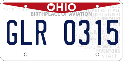 OH license plate GLR0315