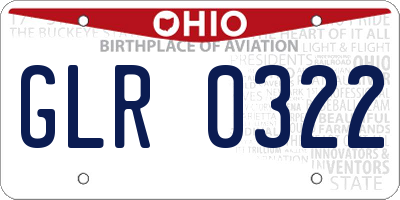 OH license plate GLR0322