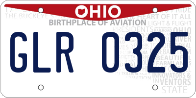 OH license plate GLR0325