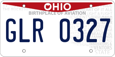OH license plate GLR0327