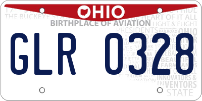 OH license plate GLR0328