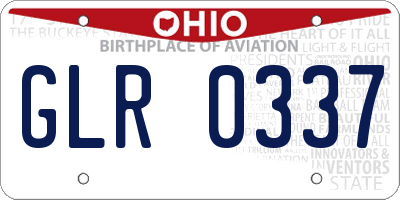OH license plate GLR0337
