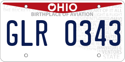 OH license plate GLR0343