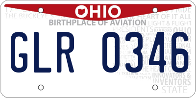 OH license plate GLR0346