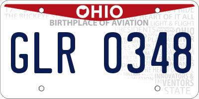 OH license plate GLR0348