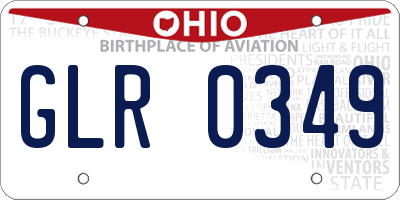 OH license plate GLR0349