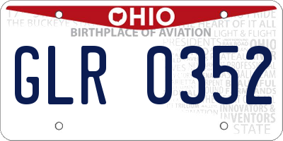 OH license plate GLR0352