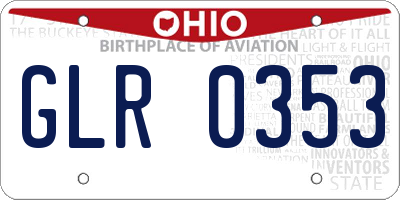 OH license plate GLR0353