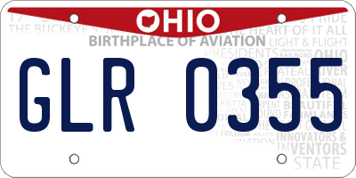 OH license plate GLR0355