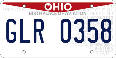 OH license plate GLR0358
